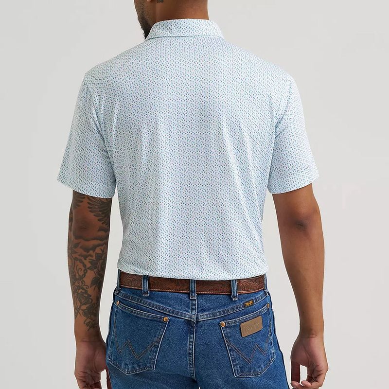 Wrangler ATG Performance Polo Daphne Print back view