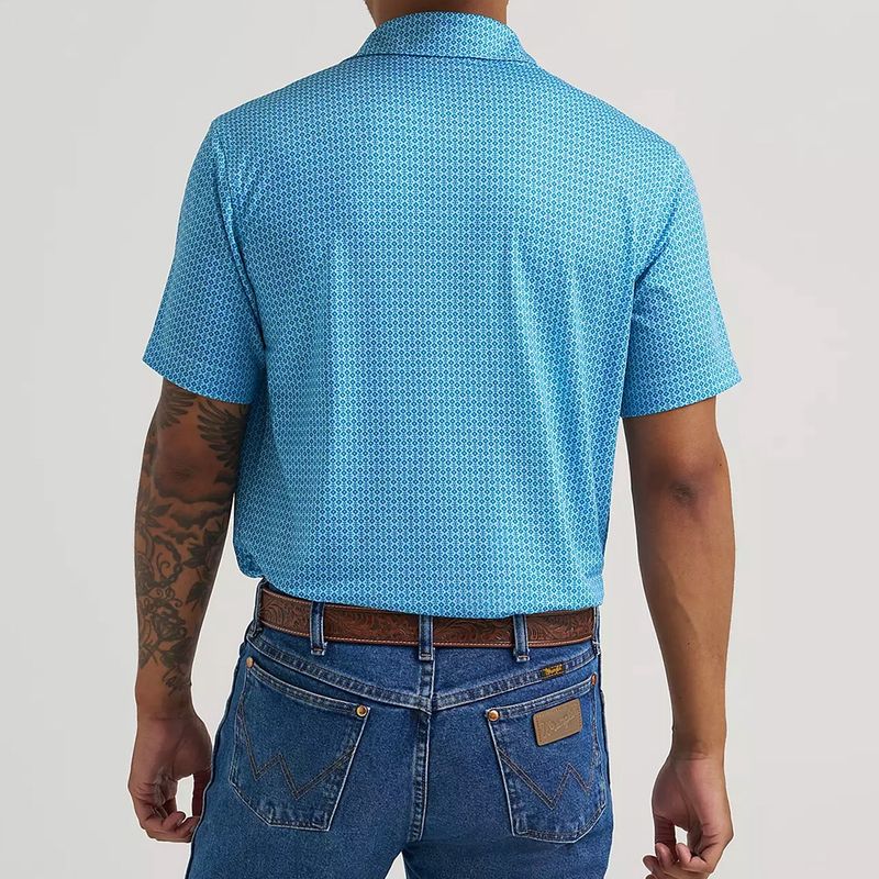 Wrangler ATG Performance Polo Airy Blue back view