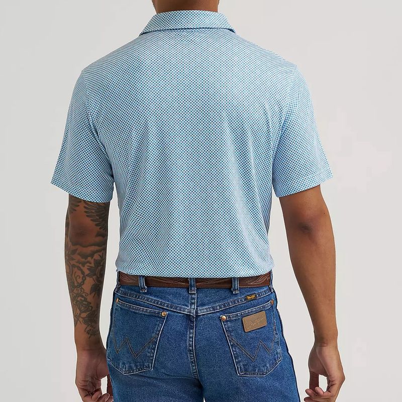 Wrangler ATG Performance Polo Vallarta Blue back view