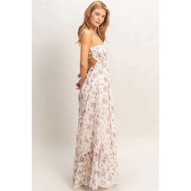 HYFVE floral maxi dress rose wine right side view