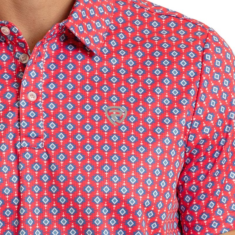 Rock and Roll Denim Mini Aztec Geo hot pink fabric detail