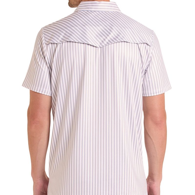 Rock and Roll Denim Western Polo Stripes white back view