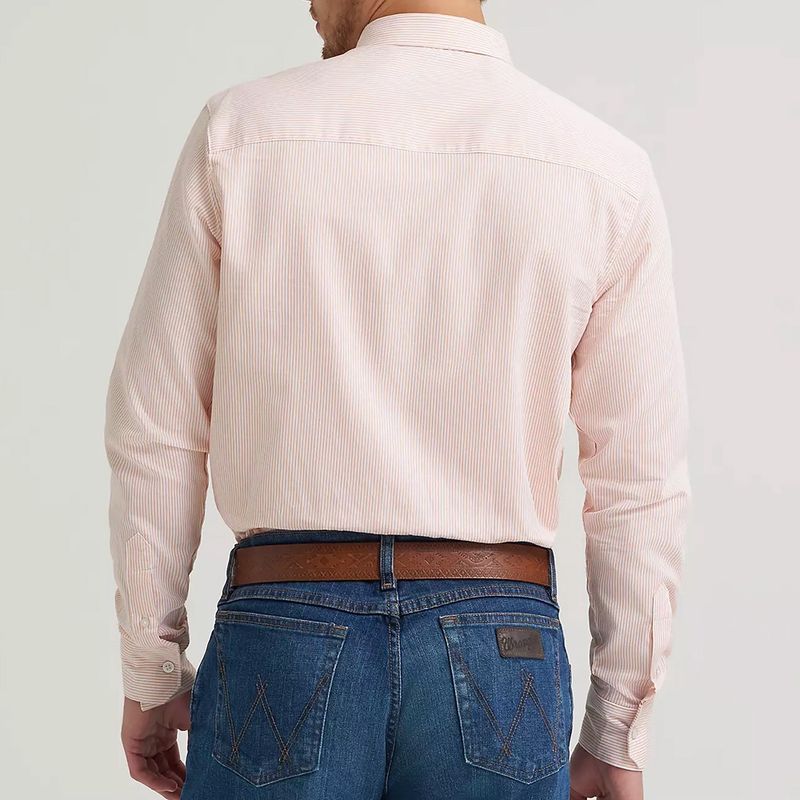 Wrangler Cody Johnson Peach Stripe shirt back view