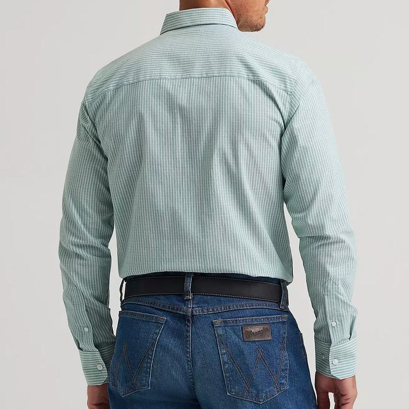 Wrangler Cody Johnson Moss Stripe shirt back view