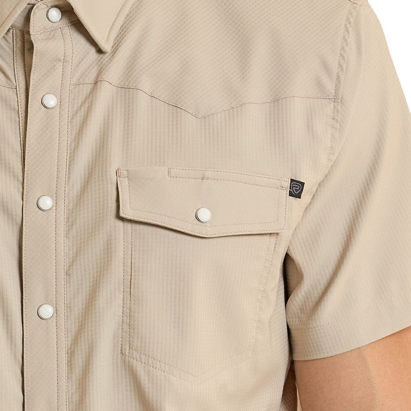 Rock and Roll Denim TEK two pocket pearl snap shirt detail