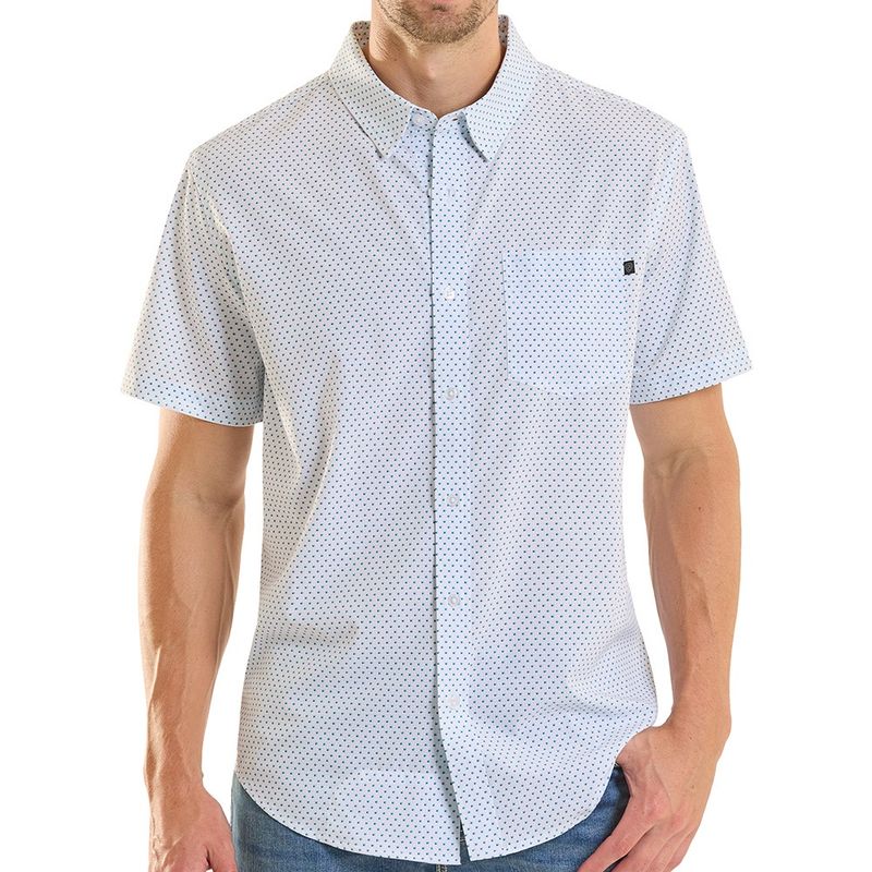 Rock and Roll Denim men’s TEK Western mesh mini geo print shirt front view