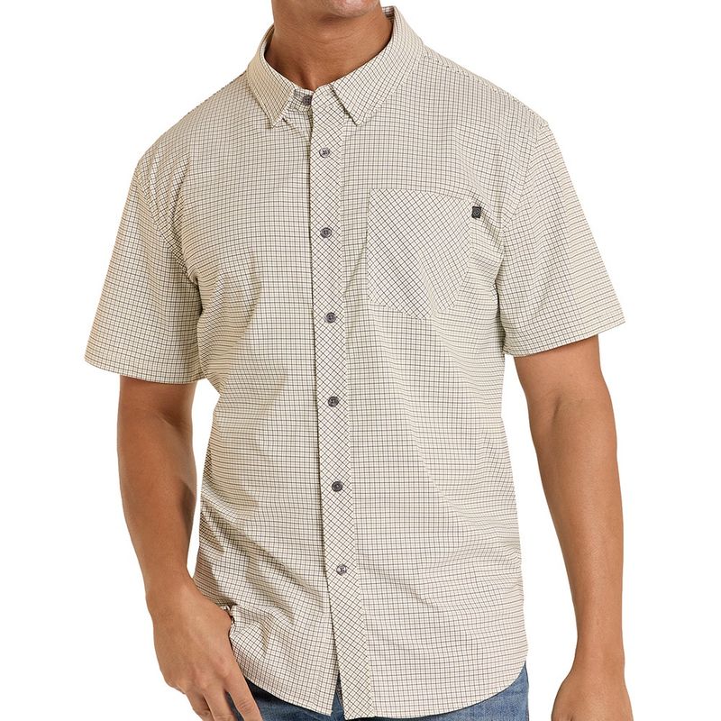 Rock and Roll Denim men’s TEK Western Core Check print shirt front view
