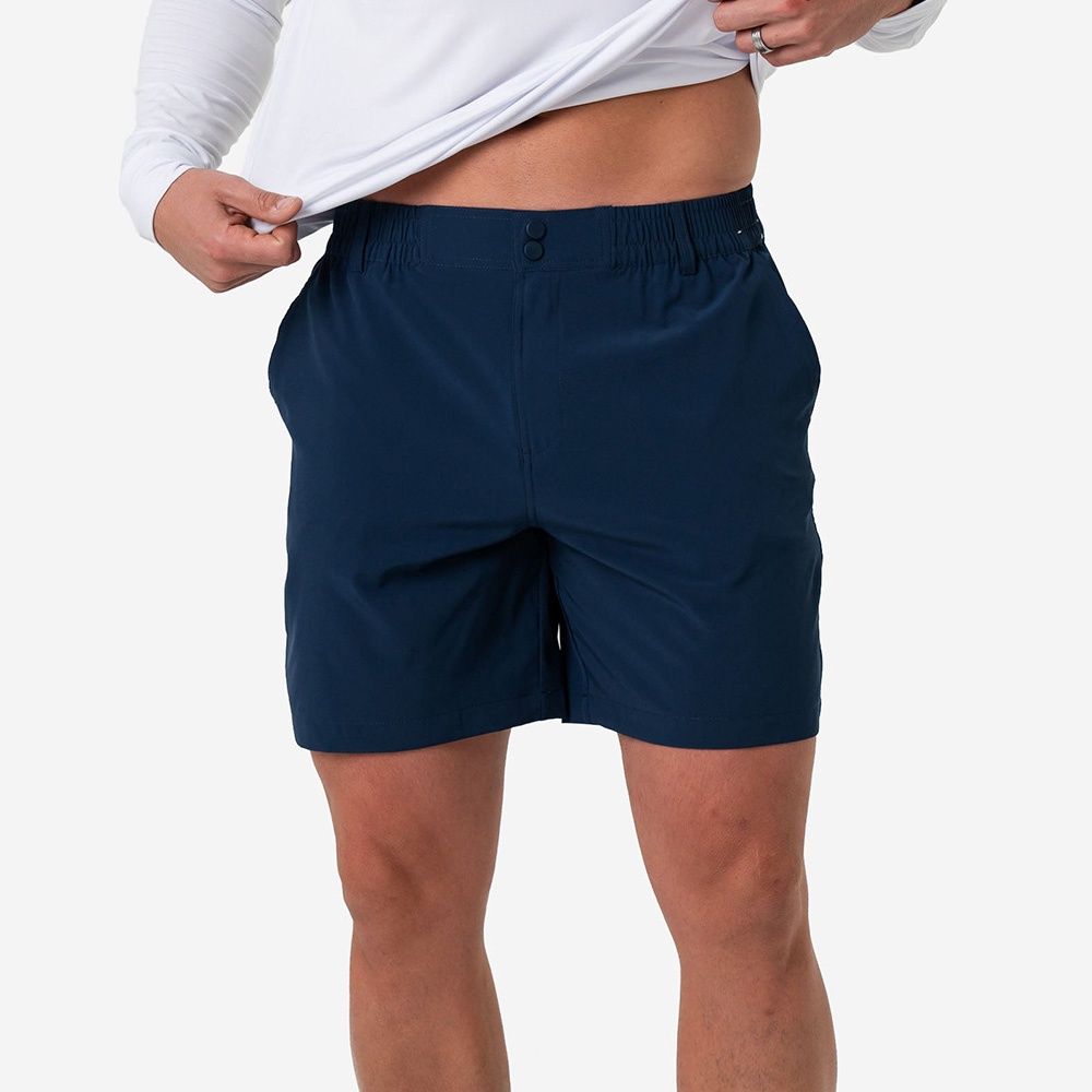 Burlebo Everyday Short Deep Water Navy Mayan Pocket front view