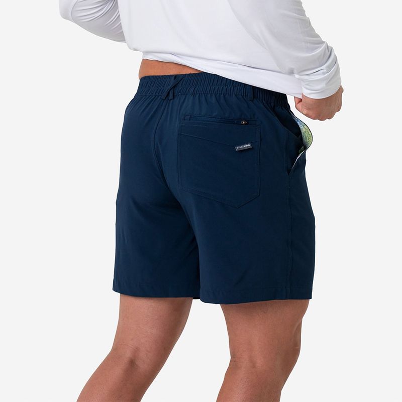 Burlebo Everyday Short Deep Water Navy back zipper pocket view