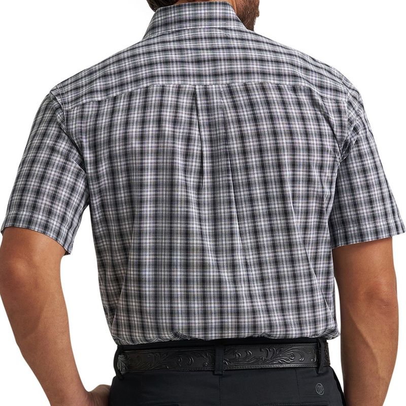Wrangler Riata black plaid shirt back view