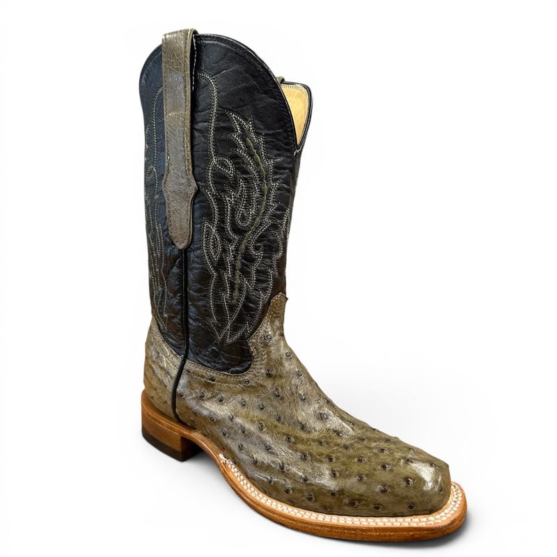 Cowtown Women's Jungle Full Quill Ostrich boots worn in a Western lifestyle
