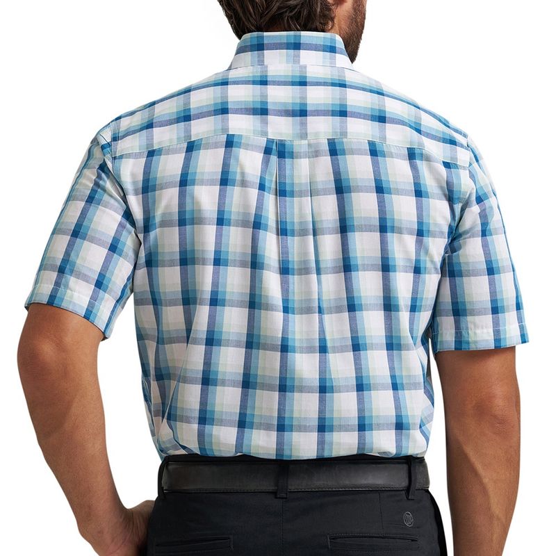 Wrangler Riata blue plaid shirt back view
