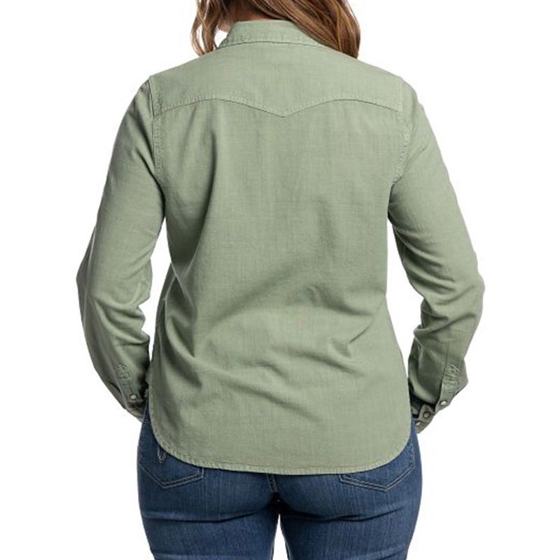Justin Women's sage chambray shirt back view