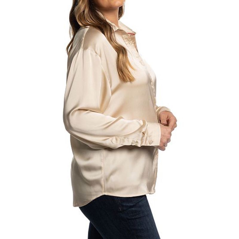 Justin women's Birch satin button down shirt right side view