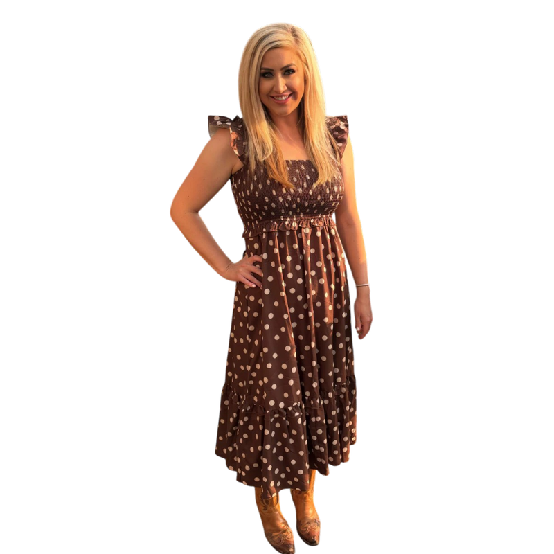 Sterling Kreek Women's Mocha Dot Dress