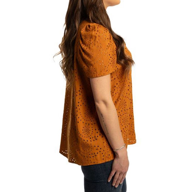Justin Women's brown eyelet peasant top right side view