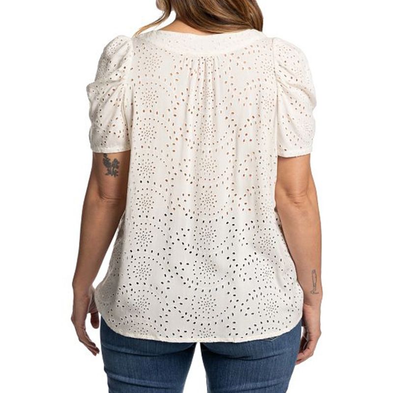Justin Women's White Eyelet Peasant Top back view