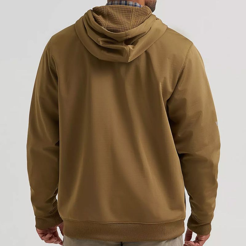Wrangler Men's RIGGS Workwear Technical Hooded Zip Sweatshirt Kangaroo back view