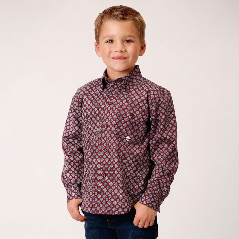 Roper Boy's Amarillo Collection Ruby Falls Western Shirt front view