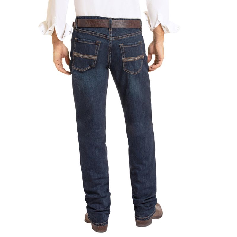 Rock &amp; Roll Denim Men's Vintage '46 Dark Wash Relaxed Fit Jeans back view