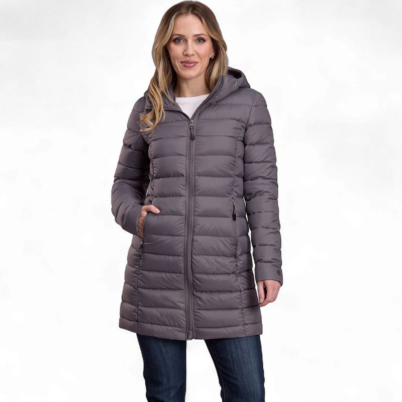 Roper Women's Long Length Grey Parachute Coat 03-098-0693-6227 front view