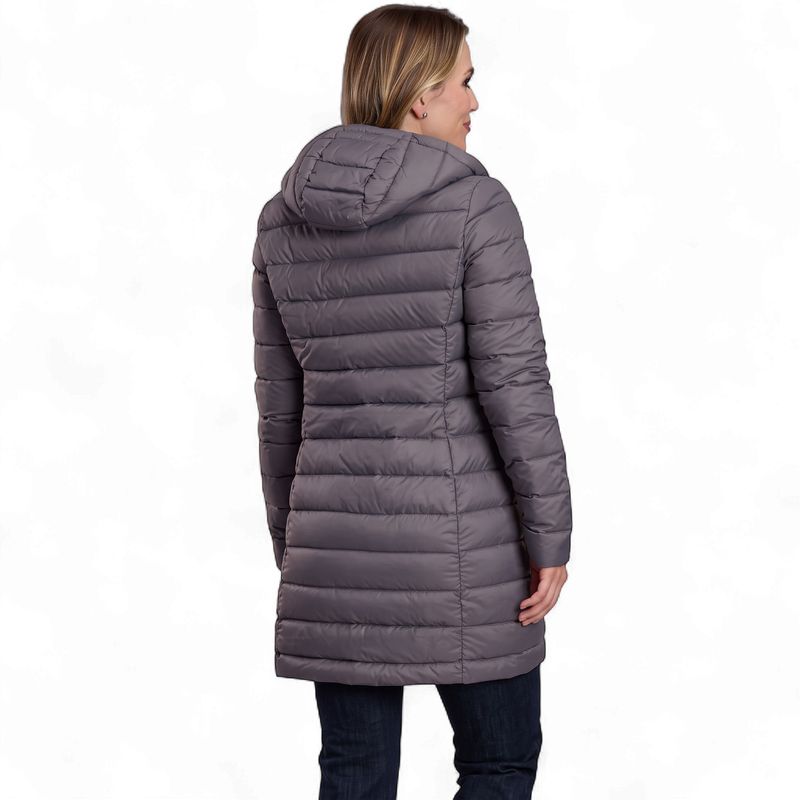Roper Women's Long Length Grey Parachute Coat back view