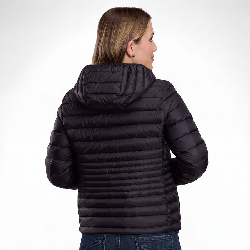 Roper Women's Lightweight Parachute Nylon Coat back view with princess seams
