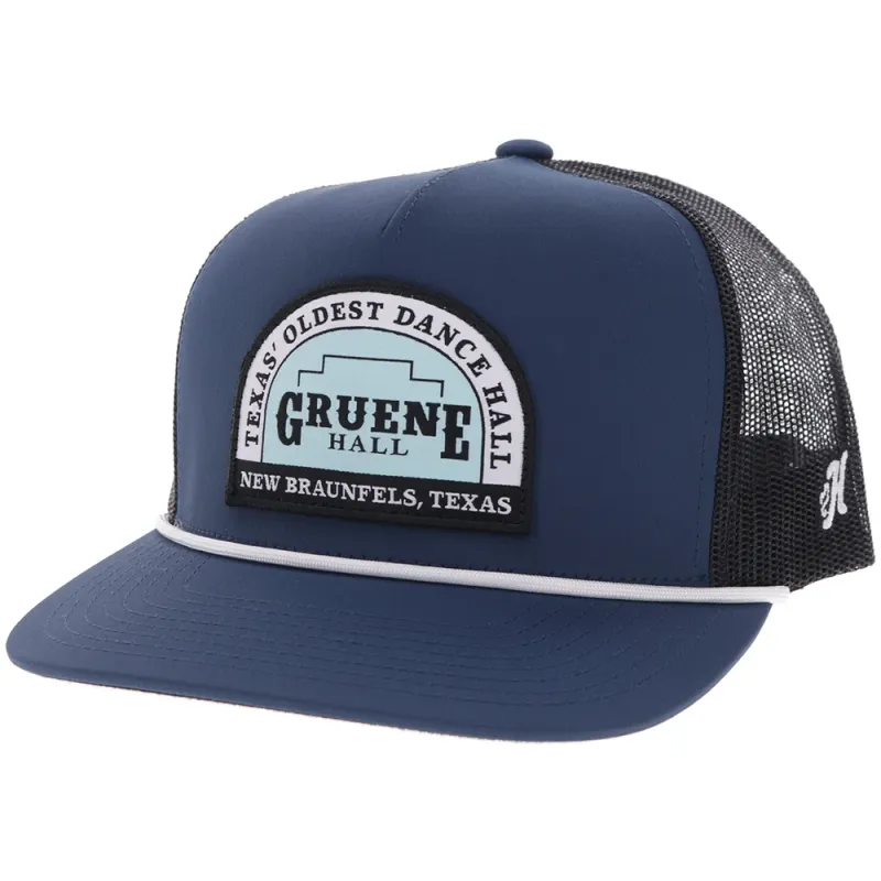 Hooey Gruene Hall Navy Black Hat hybrid bill detail