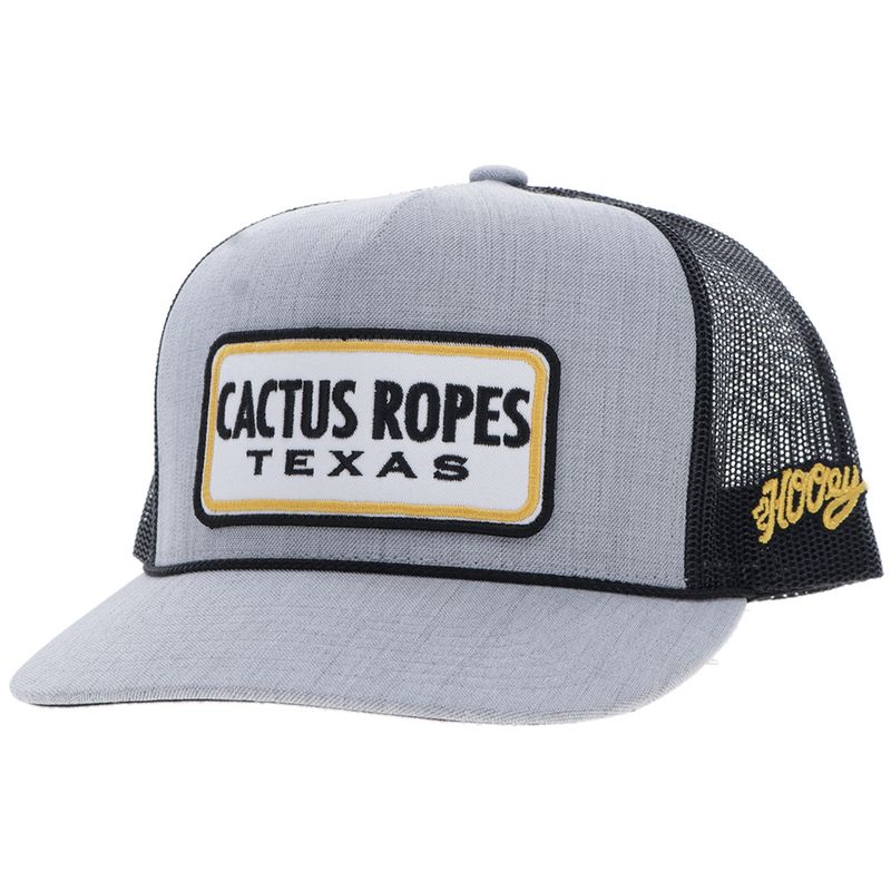 Hooey Cactus Ropes Gray White 5 Panel Trucker Cap CR116 front view