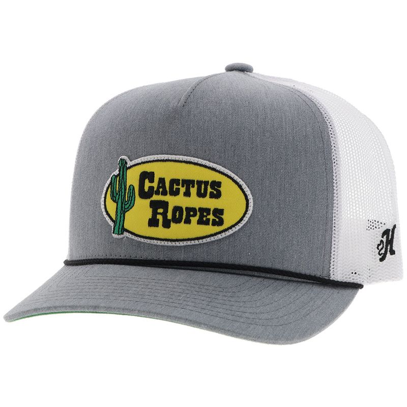 Hooey Cactus Ropes Grey/White 5 Panel Trucker Cap – CR111