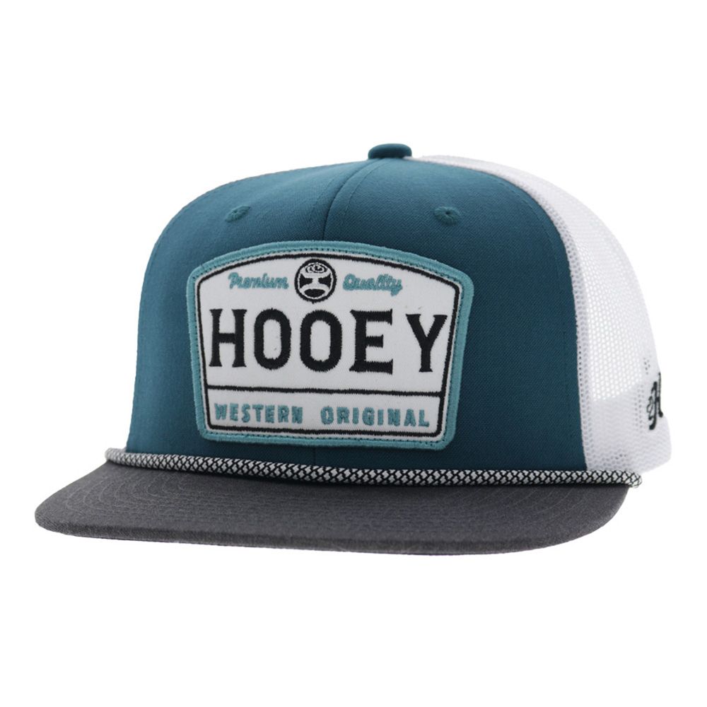 Hooey Western Original Patch Blue White Trucker Cap 2658T-BLWH front view