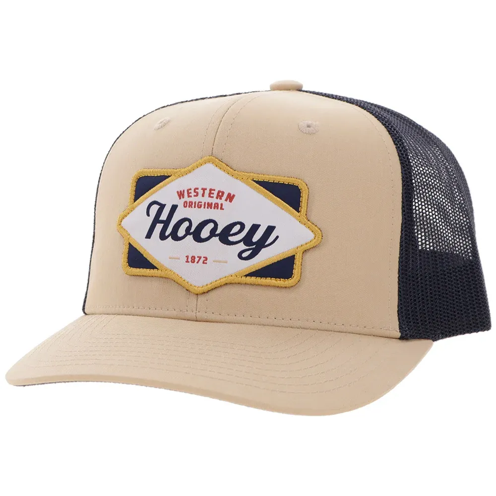 Hooey Diamond Hat Tan Navy 2622T-TNNV – Front View with White Tan Navy Patch