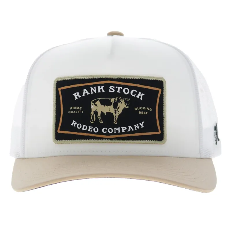 Hooey Rank Stock Trucker Hat – Black Gold Rectangle Patch Detail