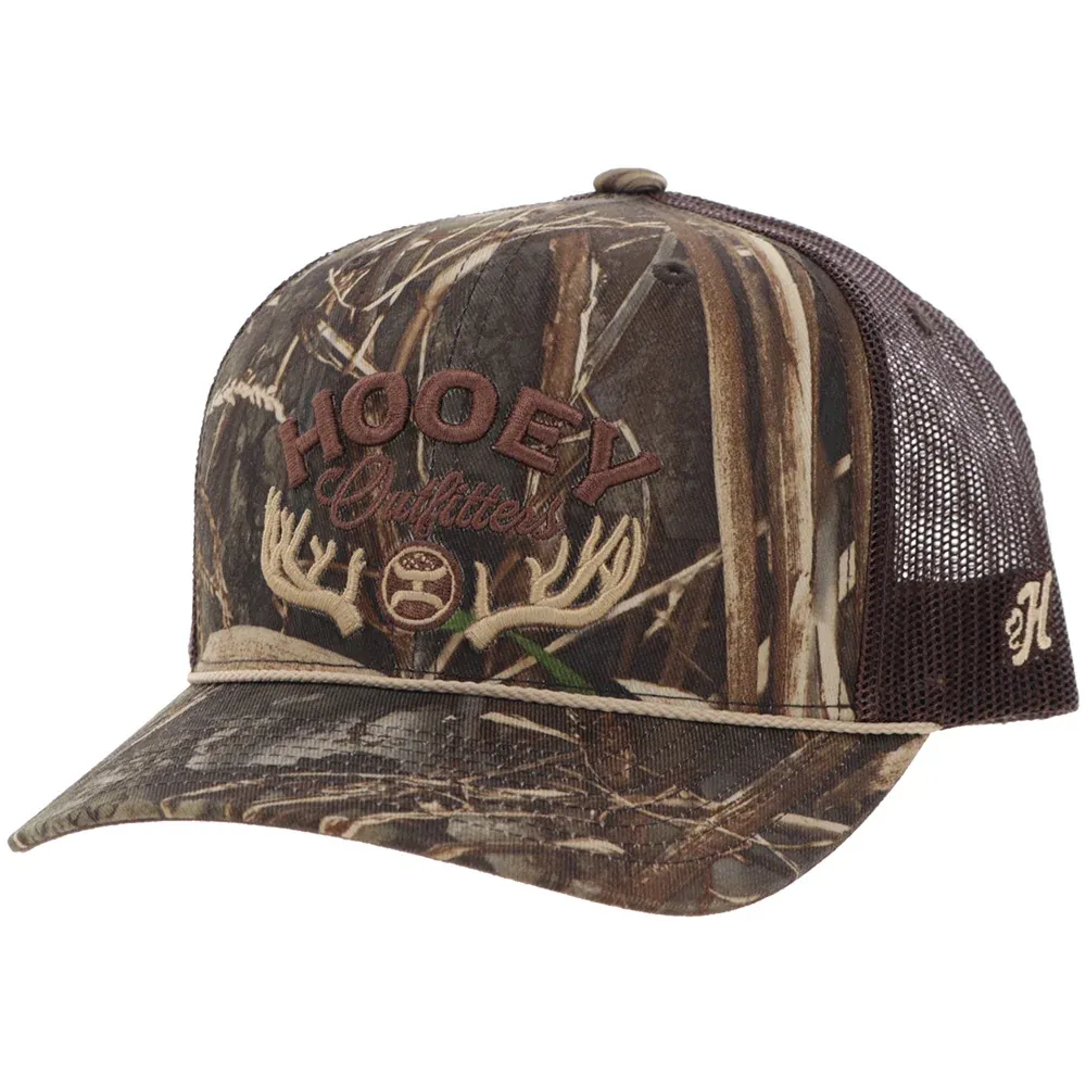 Hooey Outfitters RealTree Camo Brown Hat 6027T-BRCA – Front View with Brown Tan Embroidery