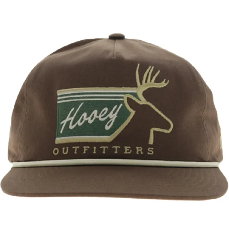 Hooey Carrizo Brown Hat – Green Tan Hooey Buck Logo Detail
