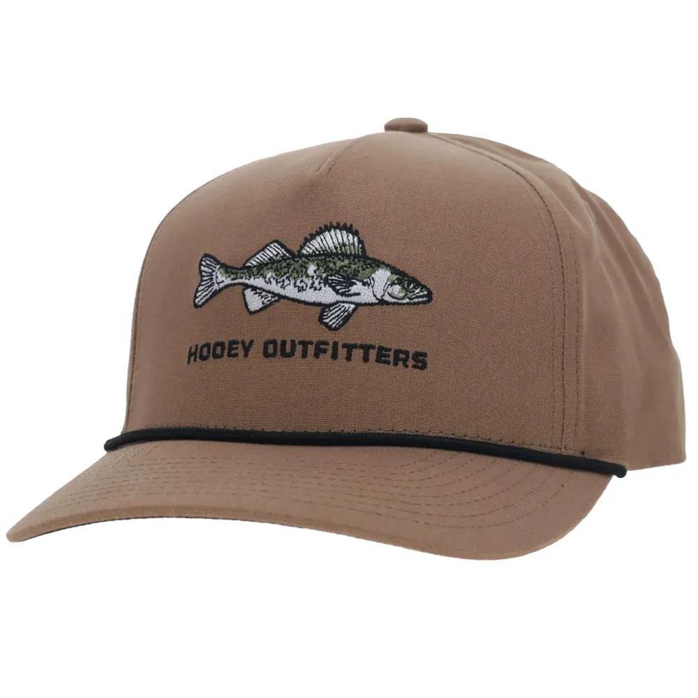 Hooey Walleye Tan Snapback Hat 6037T-TN – Front View with Embroidered Fish Logo