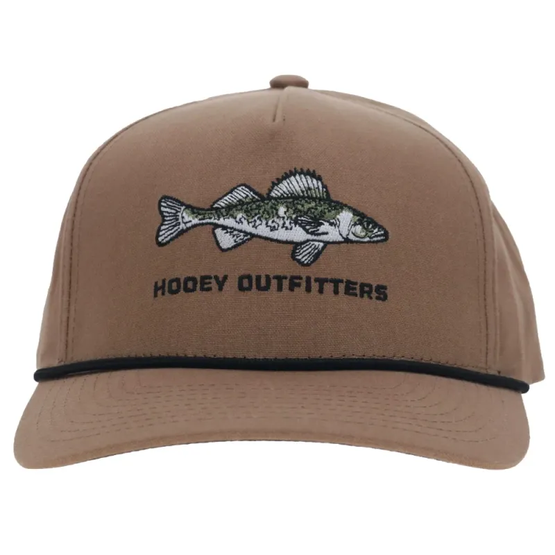 Hooey Walleye Tan Hat – Embroidered Fish Logo Detail