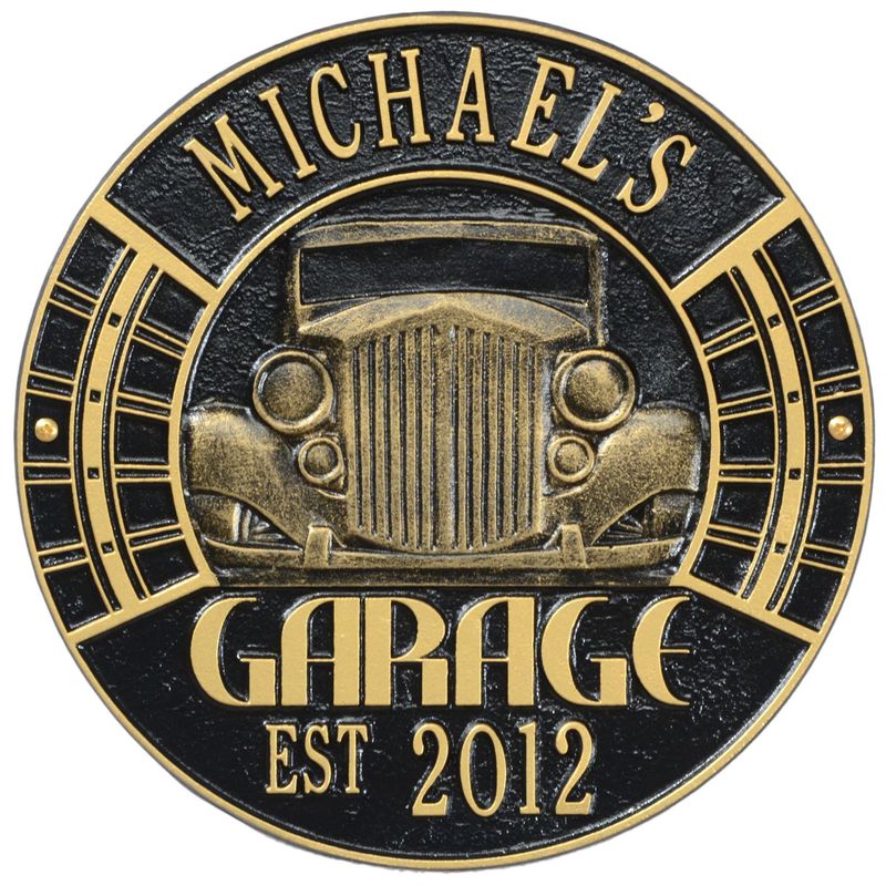 Vintage Car Garage Plaque - Standard Wall - Two Line
