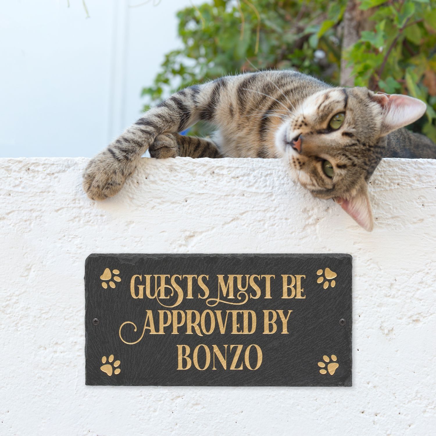 Pet Approved 1-Line Personalized Etched Wall Slate Sign