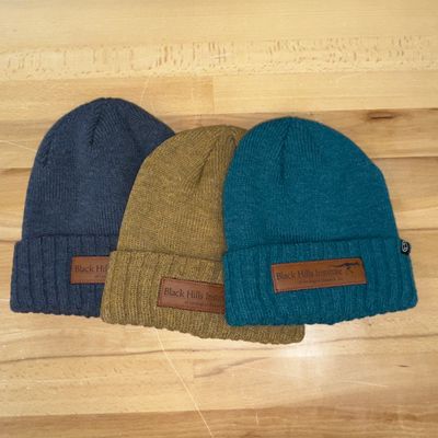 BHIGR Leather Patch Knit Beanie