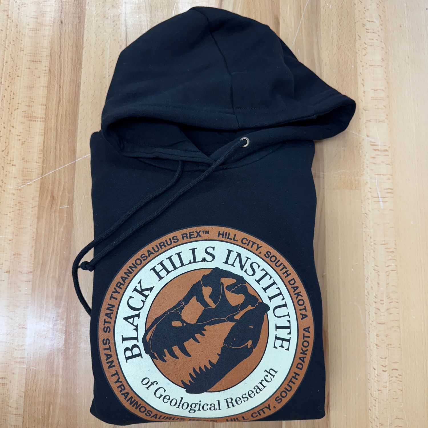 Medallion STAN Tyrannosaurus rex® Hooded Sweatshirt, Color: BLACK, Size: SMALL