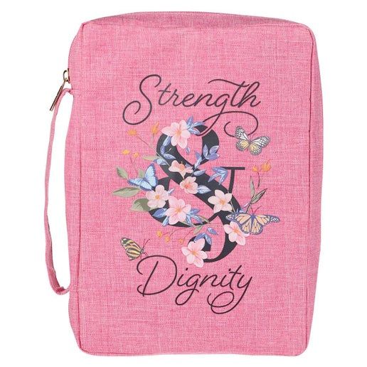 213802 Strength &amp; Dignity Pink Value Bible Cover M