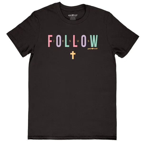 GTA4092-Follow Jesus Adult T-Shirt, Black 2X