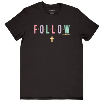 GTA4092-Follow Jesus Adult T-Shirt, Black 2X