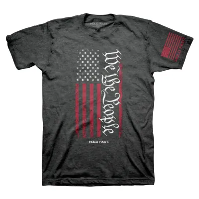 KHF4098-We The People Flag Adult T-Shirt, Gray 3X