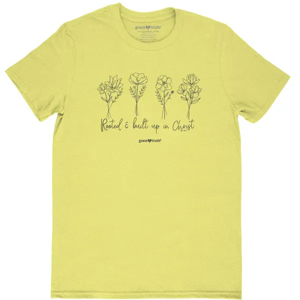 GTA4708-Rooted and Built Up Corn Silk Yellow Cotton Crew Neck T-Shirt XL