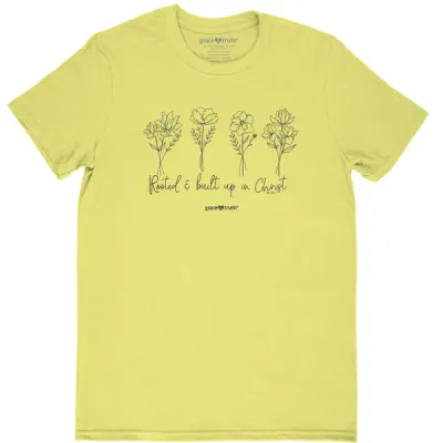GTA4708-Rooted and Built Up Corn Silk Yellow Cotton Crew Neck T-Shirt XL