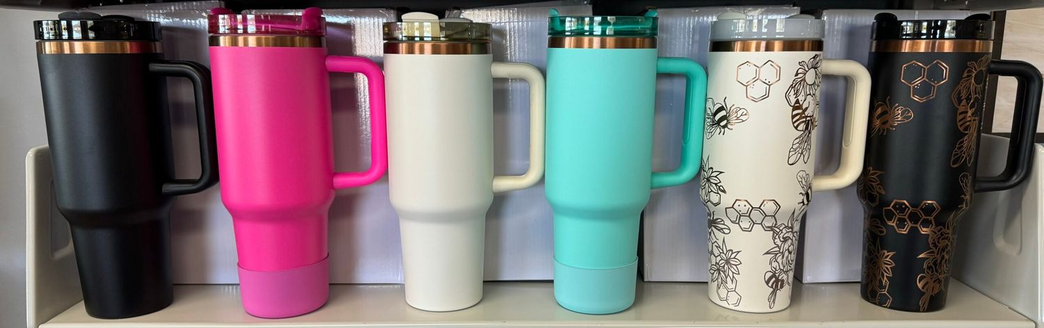 40 Oz. Copper Personalized Laser-Engraved Tumbler with handle
