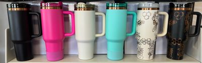 40 Oz. Copper Personalized Laser-Engraved Tumbler with handle