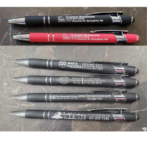 Personalized Business Pens Bulk, Metal Soft Stylus Rubberized Pen
